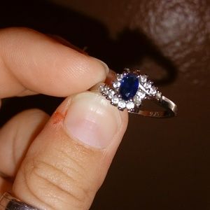 Sterling silver diamond ring